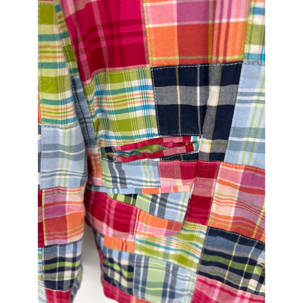 Ll Bean Patchwork Plaid Blazer Jacket Women's 14 … - image 5